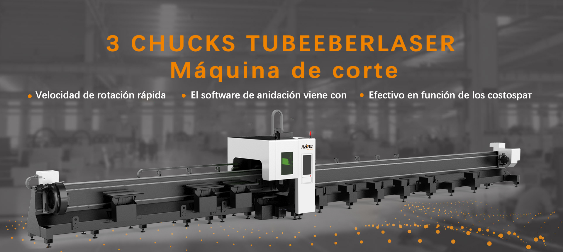 Máquina de corte láser de tubos de 3 mandriles RTC-12036M